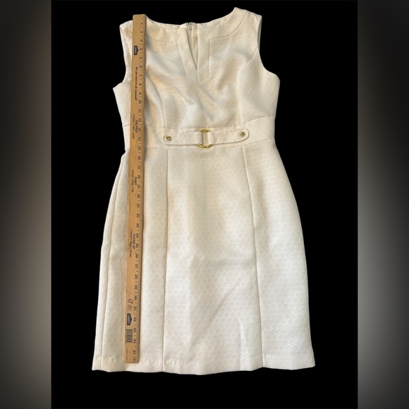 Chelsea Rose cream belted Midi Dress, Women's 10 - Picture 5 of 7